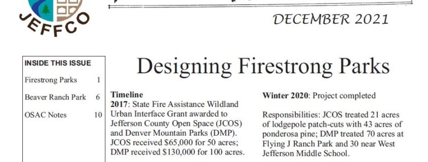 Thumbnail image of the December 2021 PLAN Jeffco Newsletter.