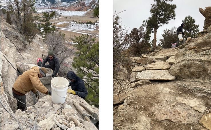 Dakota Ridge trail rebuild Feb'22