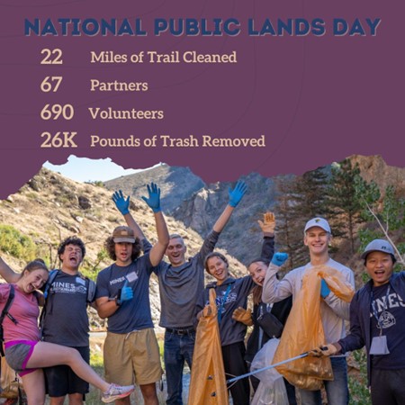 Volunteer celebrating after a successful National Public Lands Day 2022